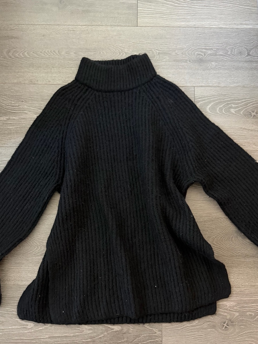 Topshop Black Ribbed Turtleneck Sweater